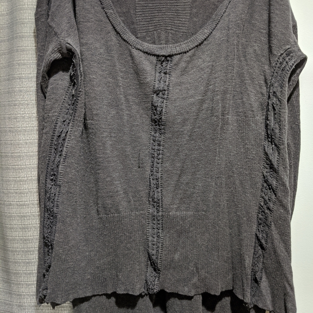 Boho Free People Knit Lace Sweater - Picture 2 of 6